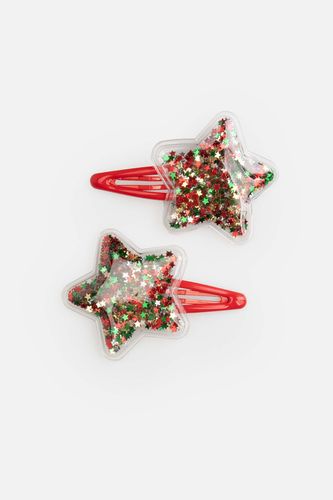 COCCODRILLO COCCODRILLO Zestaw spinek do włosów MERRY XMAS wielokolorowe z błyszczącymi gwiazdkami, 2 pack rozmiar ONE SIZE dla dziewczynki