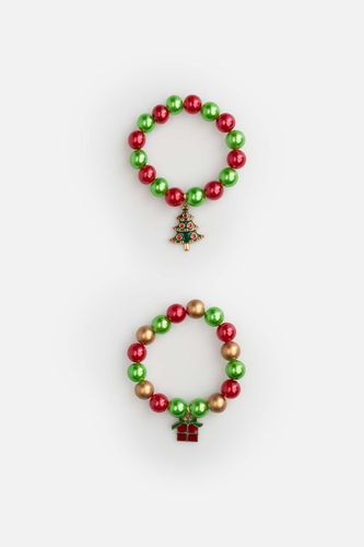 COCCODRILLO COCCODRILLO Zestaw bransoletek MERRY XMAS wielokolorowe, świąteczne z zawieszkami, 2 pack rozmiar ONE SIZE dla dziewczynki
