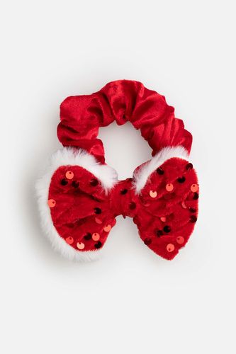 COCCODRILLO COCCODRILLO Gumka do włosów MERRY XMAS czerwona z kokardą ozdobioną cekinami rozmiar ONE SIZE dla dziewczynki