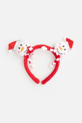 COCCODRILLO COCCODRILLO Opaska do włosów MERRY XMAS czerwona z świątecznymi dodatkami w kształcie bałwanków rozmiar ONE SIZE dla dziecka