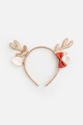 COCCODRILLO COCCODRILLO Opaska do włosów MERRY XMAS złota z ozdobą w kształcie uszek i rogów renifera rozmiar ONE SIZE dla dziewczynki