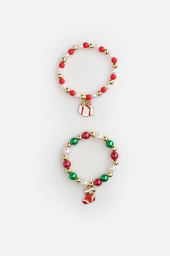 COCCODRILLO COCCODRILLO Zestaw bransoletek MERRY XMAS wielokolorowe z świątecznymi zawieszkami, 2 pack rozmiar ONE SIZE dla dziewczynki