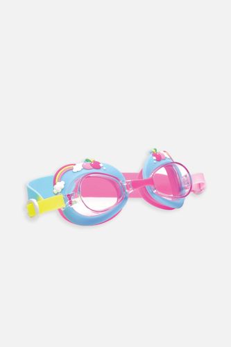 AQUA2UDE AQUA2UDE Okulary do pływania dla dzieci - Owocowa tęcza niebiesko-różowe silikonowe w etui 3+ rozmiar ONE SIZE