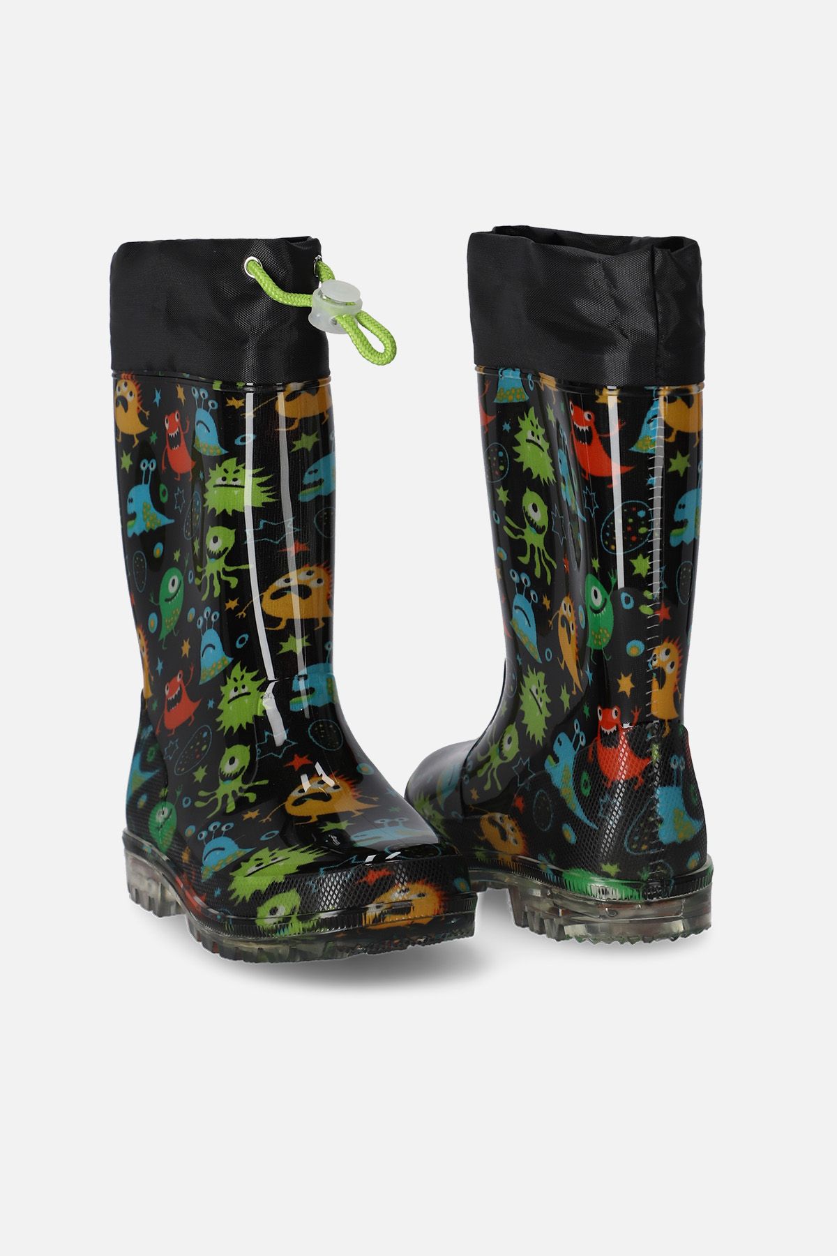 Kalosze ze ściągaczem - z teksturowaną i świecącą podeszwą