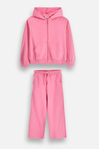 MOKIDA WEAR MOKIDA WEAR Komplet dresowy różowy bluza rozpinana z kapturem + spodnie rozmiar 158 dla dziewczynki