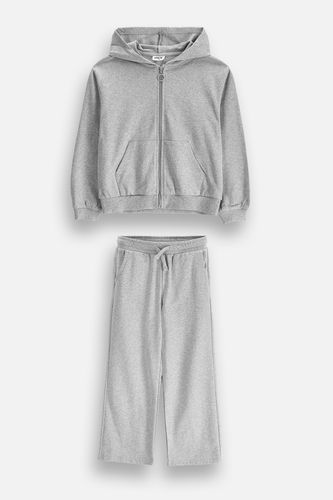 MOKIDA WEAR MOKIDA WEAR Komplet dresowy szary bluza rozpinana z kapturem + spodnie rozmiar 164 dla dziewczynki