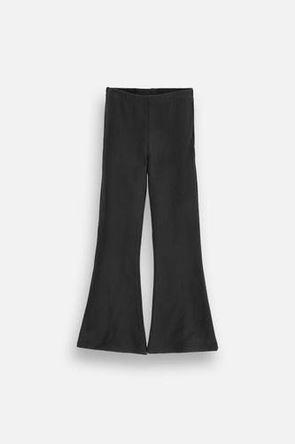 MOKIDA WEAR MOKIDA WEAR Legginsy z długą nogawką czarne gładkie z rozszerzaną nogawką rozmiar 164 dla dziewczynki