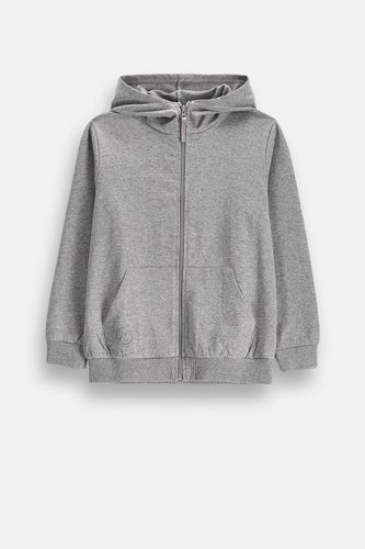 MOKIDA WEAR MOKIDA WEAR Bluza rozpinana szara gładka z kapturem i kieszeniami rozmiar 164 dla chłopca