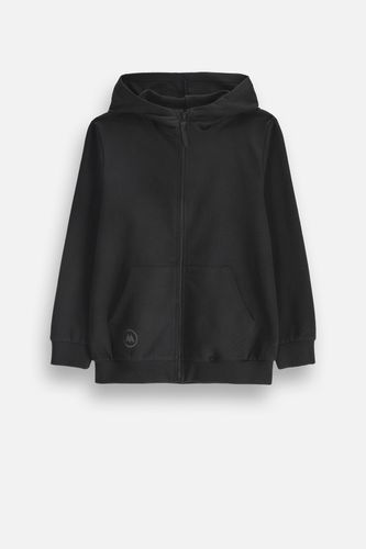 MOKIDA WEAR MOKIDA WEAR Bluza rozpinana czarna gładka z kapturem i kieszeniami rozmiar 164 dla chłopca