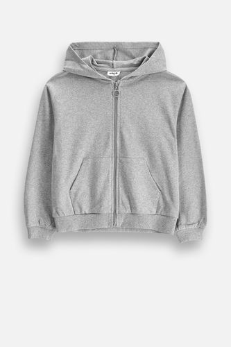 MOKIDA WEAR MOKIDA WEAR Bluza rozpinana szara z kapturem i kieszeniami rozmiar 164 dla dziewczynki
