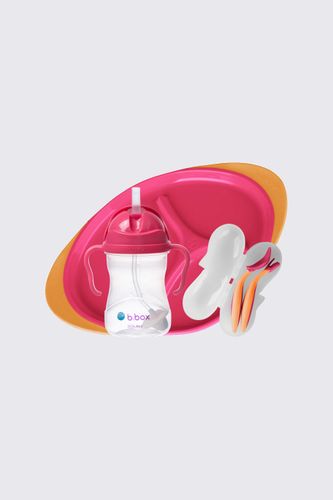 B.BOX B.BOX Zestaw do karmienia Strawberry Shake talerzyk, bidon 240ml i sztućce 6 m+ rozmiar ONE SIZE