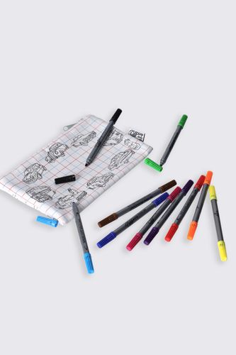 EATSLEEPDOODLE EATSLEEPDOODLE Piórnik do pokolorowania Pojazdy wielokrotnego użytku z zestawem pisaków 3+ rozmiar ONE SIZE