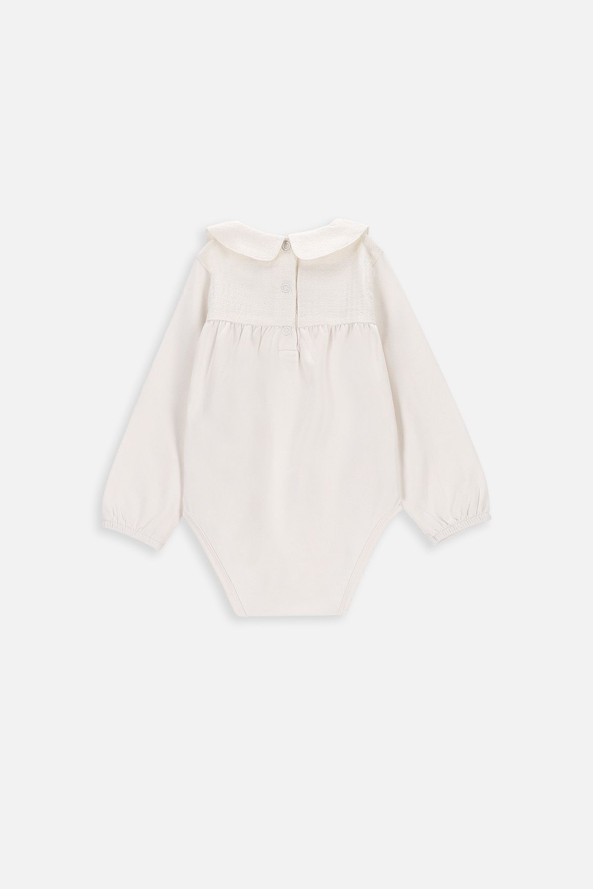 Coco pleats swimwear ホワイト Body z długim rękawem białe z kołnierzykiem typu polo