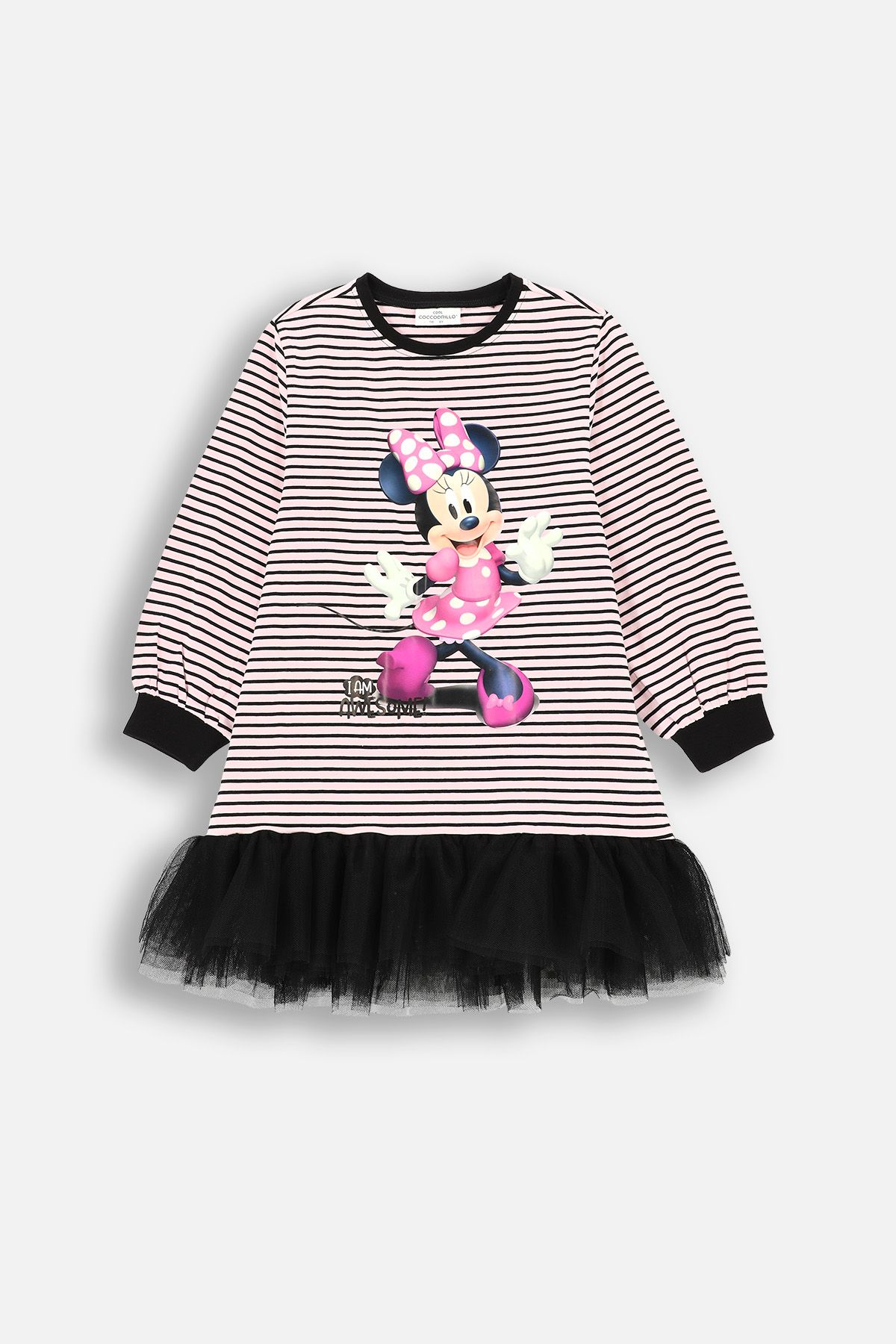 Sukienka dzianinowa - wielokolorowa z tiulową falbaną