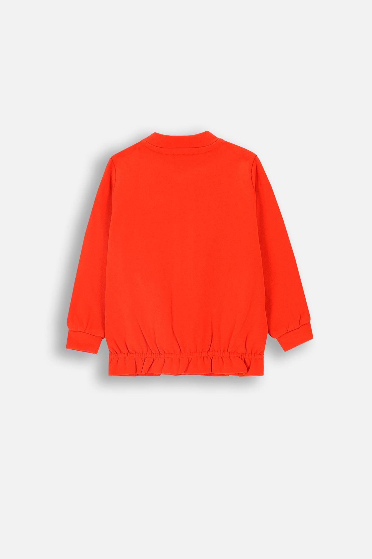 BERENページ Bluza rozpinana - czerwona bez kaptura z falbanką u dołu