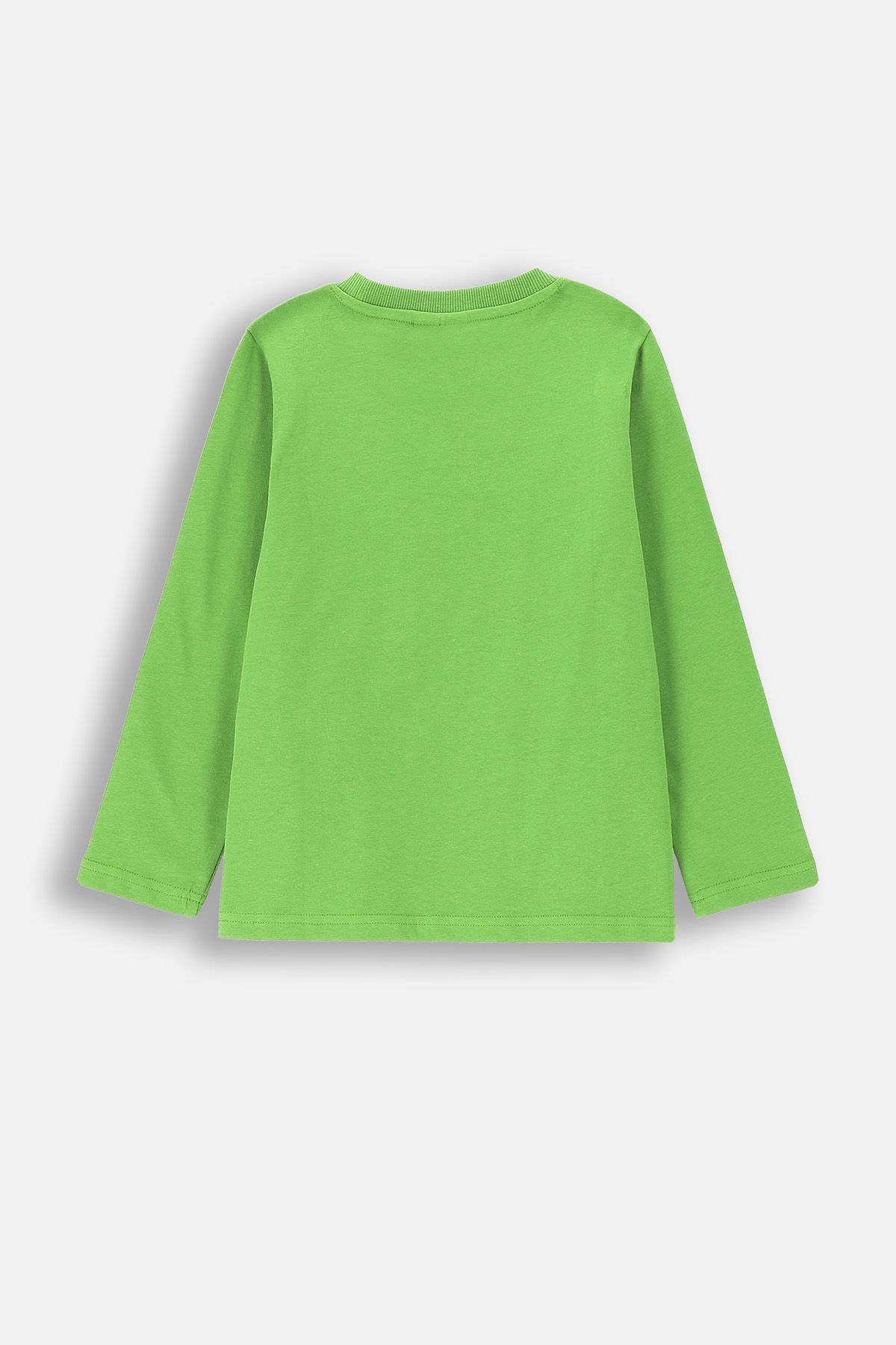 user_d85c9afd様 T-shirt z długim rękawem - zielony z nadrukiem na przodzie