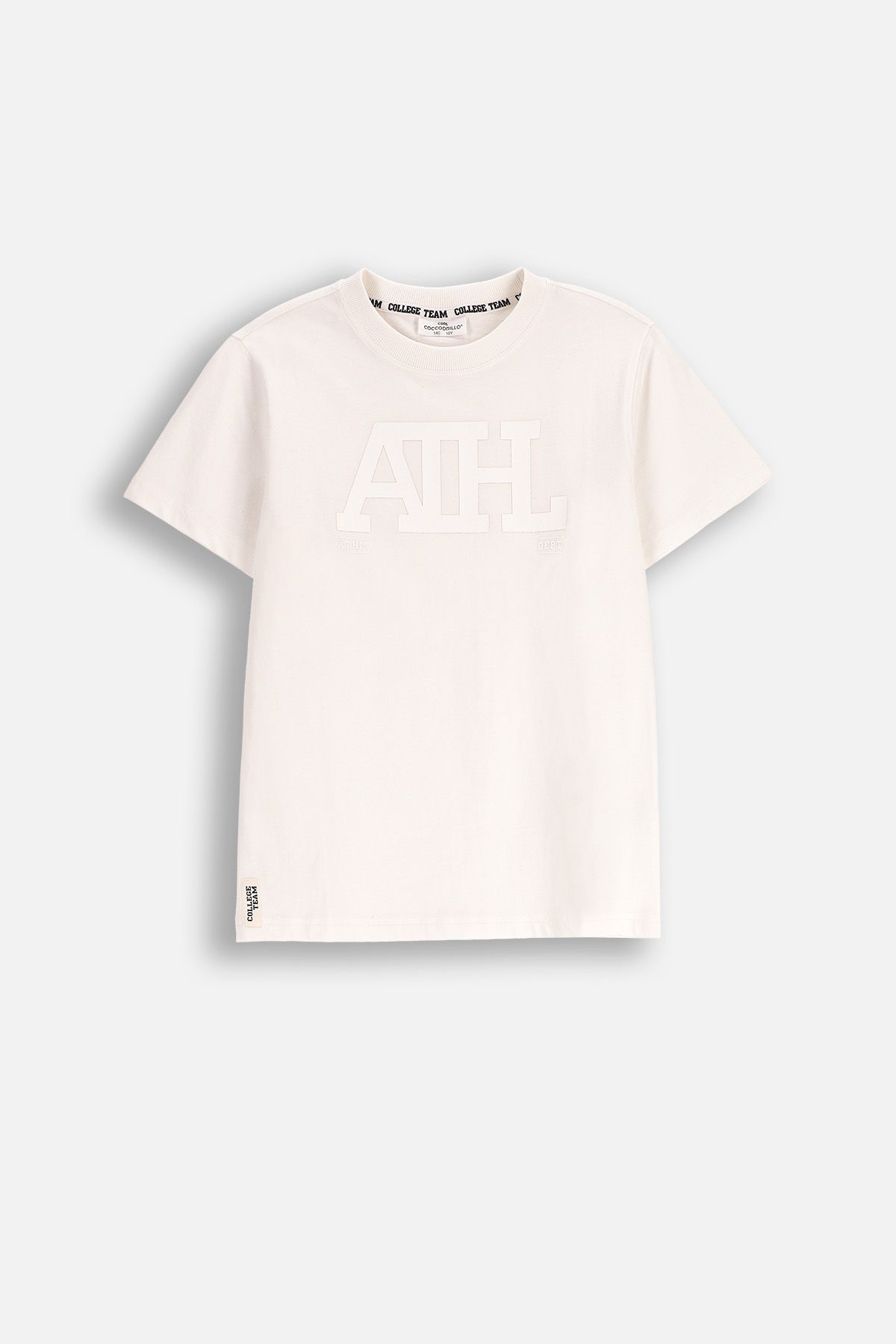 T-shirt z krótkim rękawem - ecru z nadrukiem na przodzie