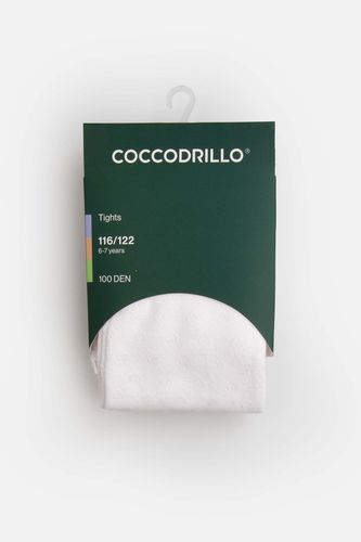 COCCODRILLO COCCODRILLO Rajstopy białe lekko kryjące 100 DEN rozmiar 104 / 110 dla dziewczynki