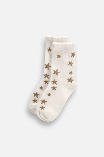 COCCODRILLO COCCODRILLO Skarpetki MERRY XMAS ecru w błyszczące gwiazdki rozmiar 36 / 39 dla dziewczynki