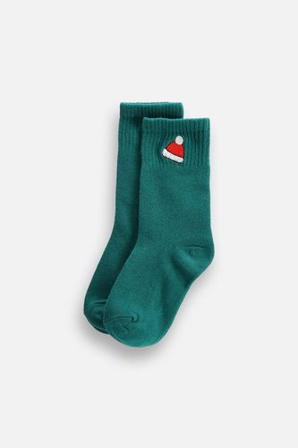COCCODRILLO COCCODRILLO Skarpetki MERRY XMAS zielone z ozdobnym haftem w kształcie świątecznej czapki rozmiar 33 / 36 dla dziecka