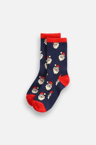 COCCODRILLO COCCODRILLO Skarpetki MERRY XMAS granatowe w świąteczne Mikołaje rozmiar 33 / 36 dla dziecka