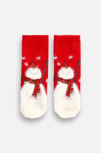 COCCODRILLO COCCODRILLO Skarpetki MERRY XMAS czerwone z uśmiechniętymi bałwankami rozmiar 30 / 33 dla dziecka