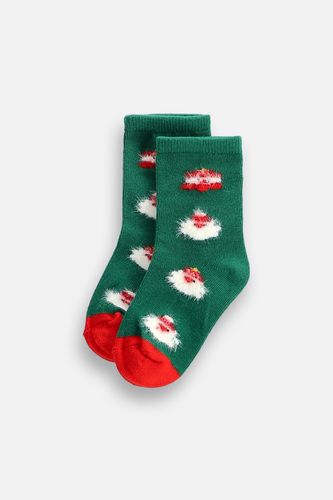 COCCODRILLO COCCODRILLO Skarpetki MERRY XMAS zielone ze świątecznym nadrukiem rozmiar 36 / 39 dla dziecka