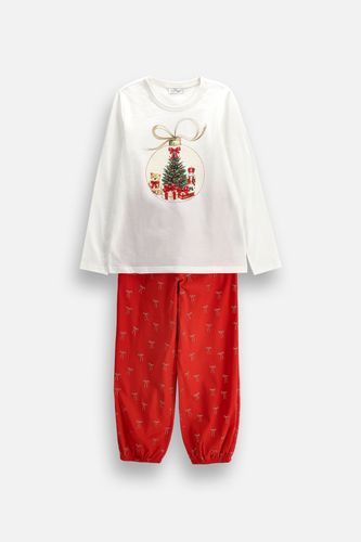 COCCODRILLO COCCODRILLO Piżama dziewczęca MERRY XMAS wielokolorowa z motywem świątecznym rozmiar 116 / 122 dla dziewczynki