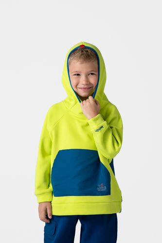 LEMON LEMON Sportowa bluza ocieplana żółta z kapturem i elementami odblaskowymi rozmiar 152 dla chłopca