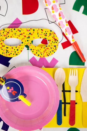 MOKIDA TOYS MOKIDA TOYS Papierowe maski dekoracyjne – 10 szt. dla dzieci na imprezy , uroczystości, party rozmiar ONE SIZE
