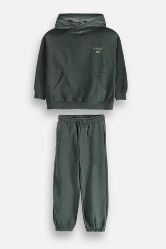 MOKIDA WEAR MOKIDA WEAR Komplet dresowy zielony bluza z kapturem i kieszenią kangurka + spodnie rozmiar 164 dla chłopca