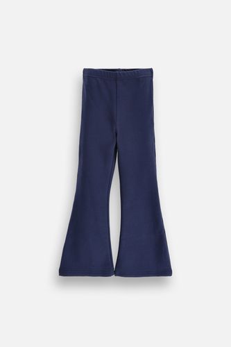 MOKIDA WEAR MOKIDA WEAR Legginsy z długą nogawką FLARE granatowe ocieplane gładkie z dzianiny czesanej rozmiar 110 dla dziewczynki