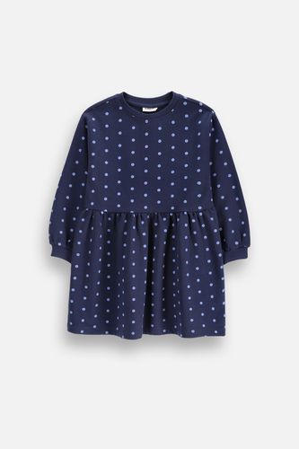 MOKIDA WEAR MOKIDA WEAR Sukienka dresowa oversize granatowa rozkloszowana w kropki rozmiar 116 dla dziewczynki