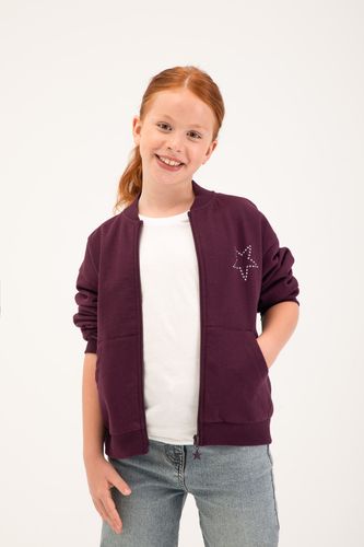 MOKIDA WEAR MOKIDA WEAR Bluza rozpinana bordowa ze stójką rozmiar 164 dla dziewczynki