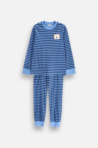 MOKIDA WEAR MOKIDA WEAR Piżama chłopięca niebieska bawełniana w paski na całości rozmiar 92 / 98 dla chłopca